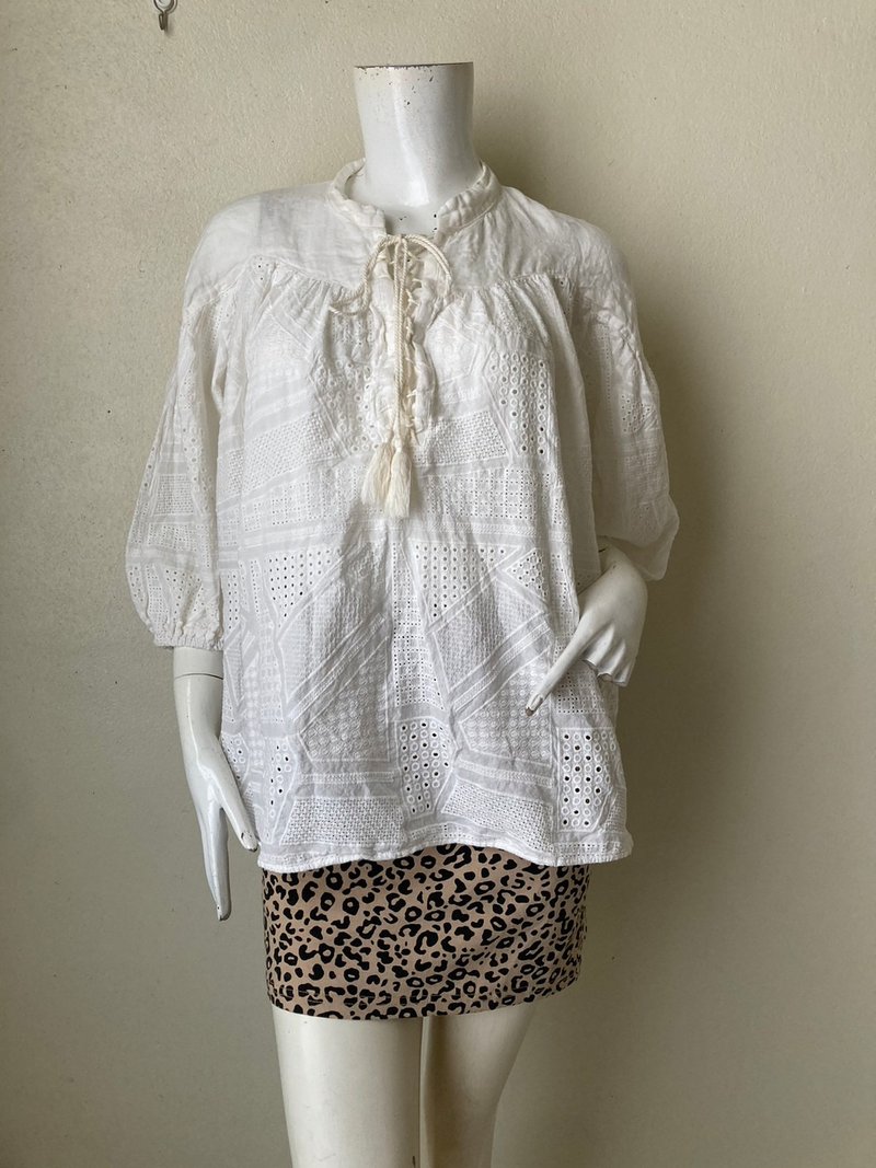 Vintage Karl Lagerfeld Cotton Blouse / Size L - 女襯衫 - 棉．麻 