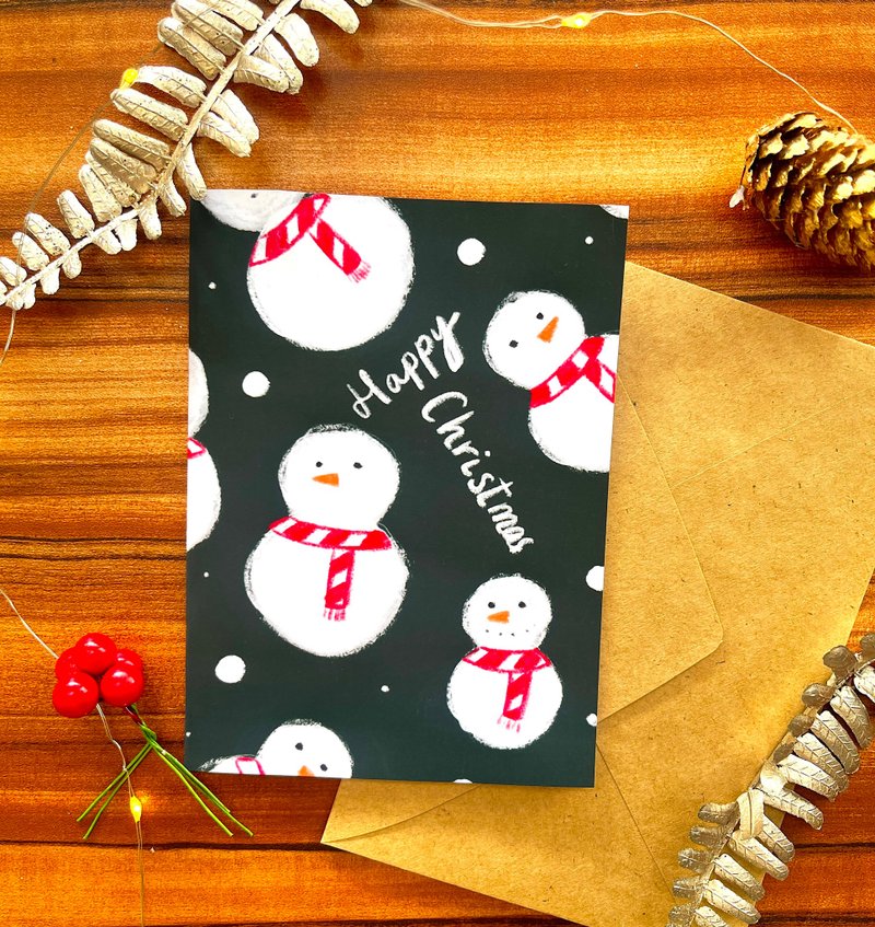 聖誕雪人卡 - 卡片/明信片 - 紙 多色