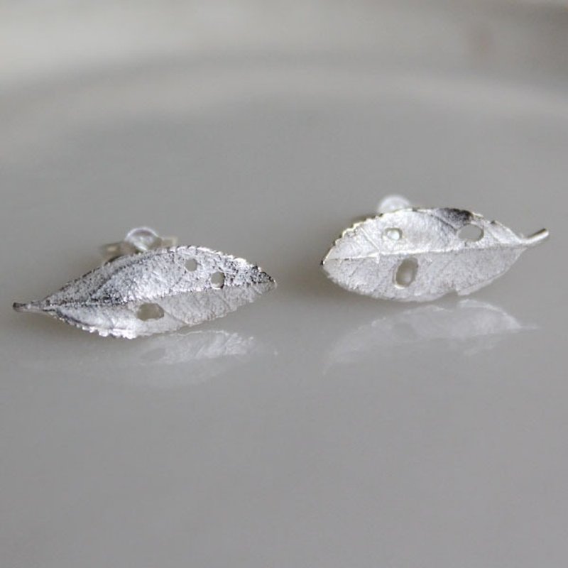 sv925 Blossom Leaf Earrings - Earrings & Clip-ons - Other Metals Silver