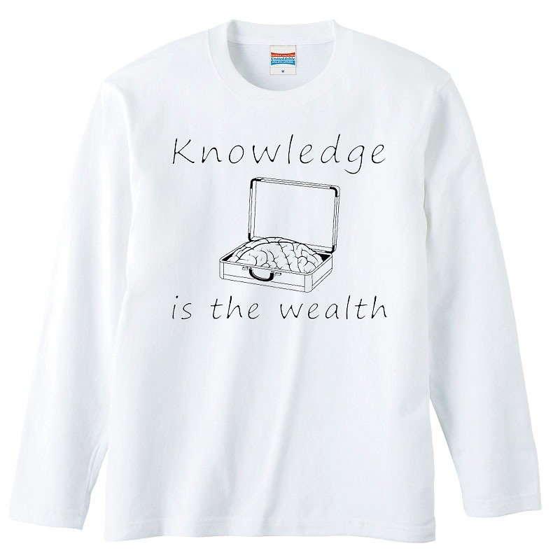 ロングスリーブTシャツ / Knowledge is the wealth - Tシャツ メンズ - コットン・麻 ホワイト