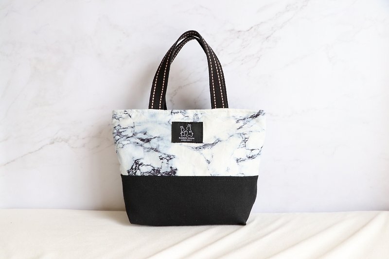 Marbling lightweight handbag - Handbags & Totes - Cotton & Hemp White