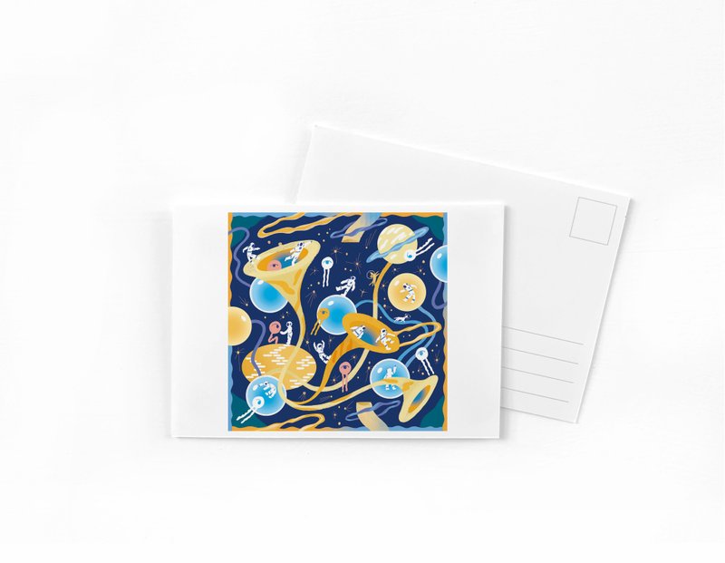 Parallel universe illustration postcard - Cards & Postcards - Paper Blue