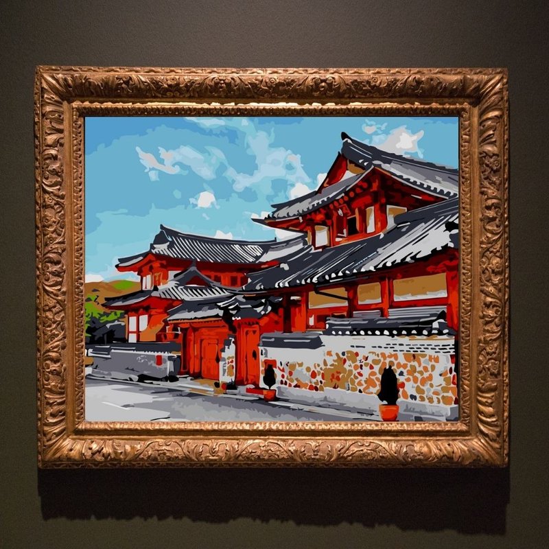 Eunping Hanok Village Creative Digital Oil Painting【Sales Ranking】 - วาดภาพ/ศิลปะการเขียน - วัสดุอื่นๆ 