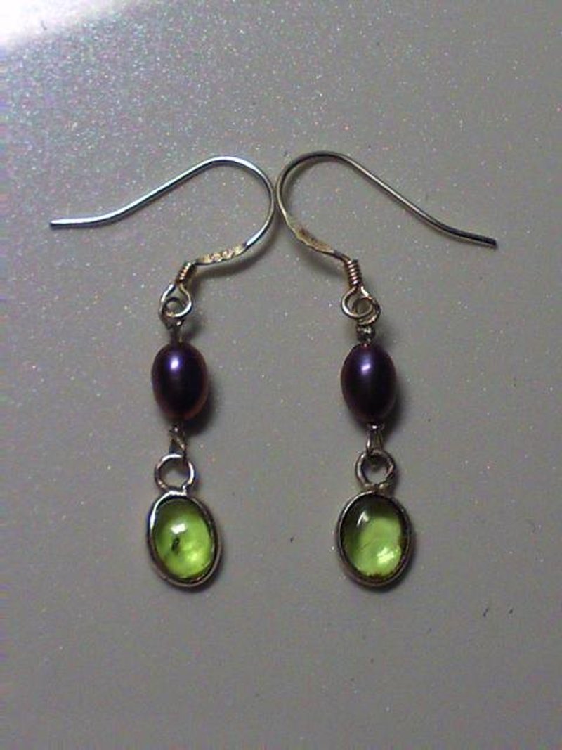 Sterling Silver Peridot Pearl Earrings - Earrings & Clip-ons - Gemstone Silver