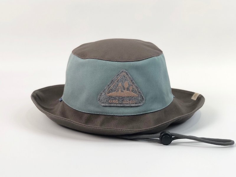 Va.outdoor single-sided waterproof series/fisherman hat/gray blue - หมวก - ผ้าฝ้าย/ผ้าลินิน 