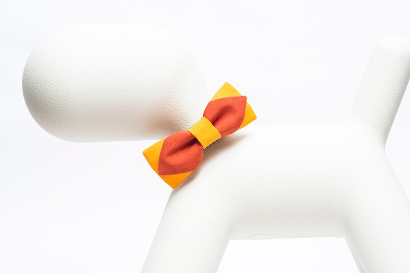 Orange Blinks Contrasting Color Pet Bow Tie Mango Contrasting Color S/L - Other - Cotton & Hemp 