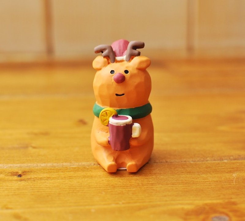 [Japanese] Decole Christmas limited edition Christmas ornaments pendulum ★ Christmas elk juice leisure time - ของวางตกแต่ง - วัสดุอื่นๆ สีส้ม