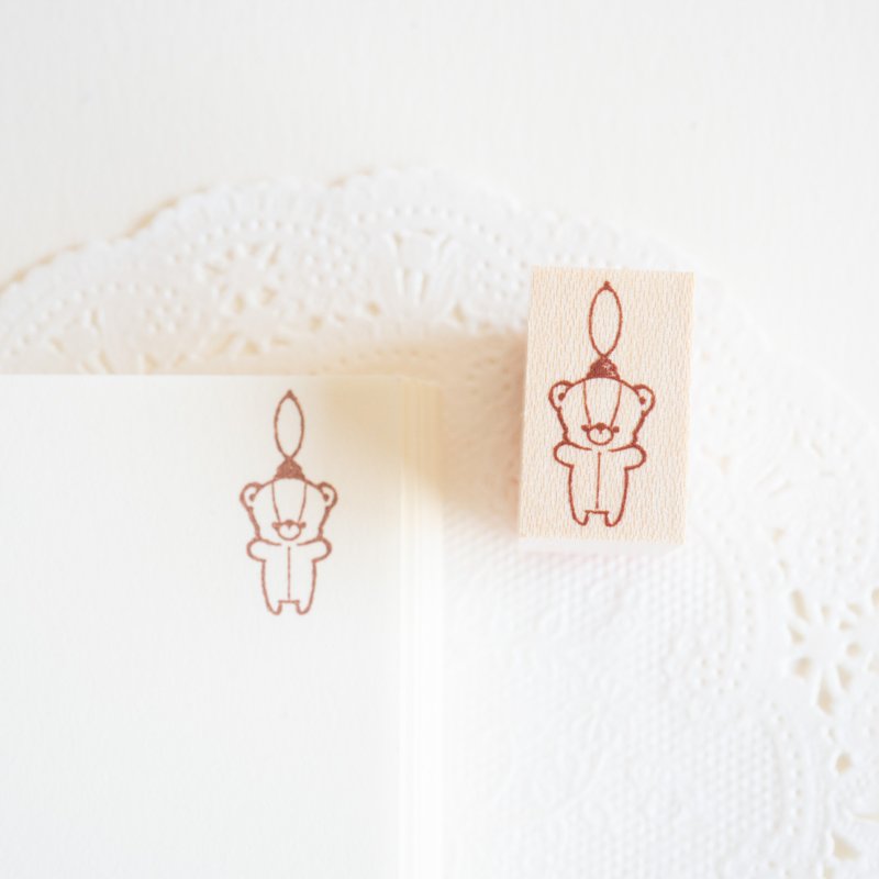 Rubber stamp - small teddy bear ornament - ตราปั๊ม/สแตมป์/หมึก - ยาง สีนำ้ตาล