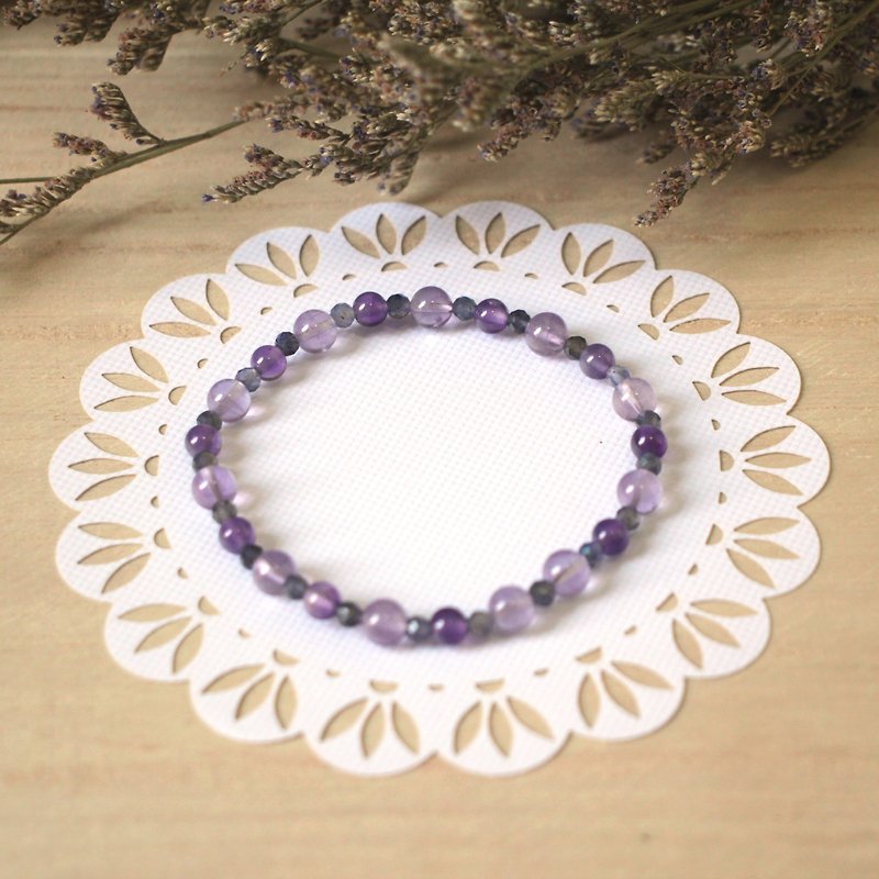 Lavender Amethyst Bracelet | Temperament | Purple Trio - สร้อยข้อมือ - คริสตัล สีม่วง