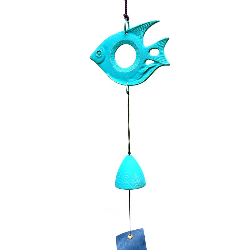 岩鑄 南部鐵器 風鈴 熱帶魚 銀色/土耳其藍色 日本製 - 擺飾/家飾品 - 其他金屬 藍色