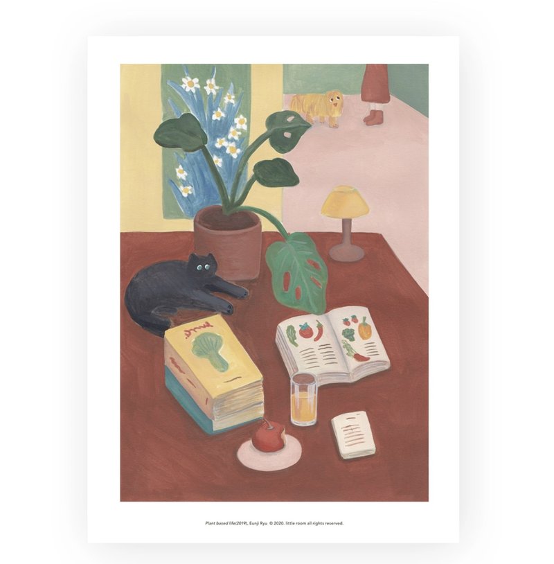 現貨 - 韓國插畫品牌 little room - 與植物相伴的時光 迷你海報 - 卡片/明信片 - 紙 咖啡色