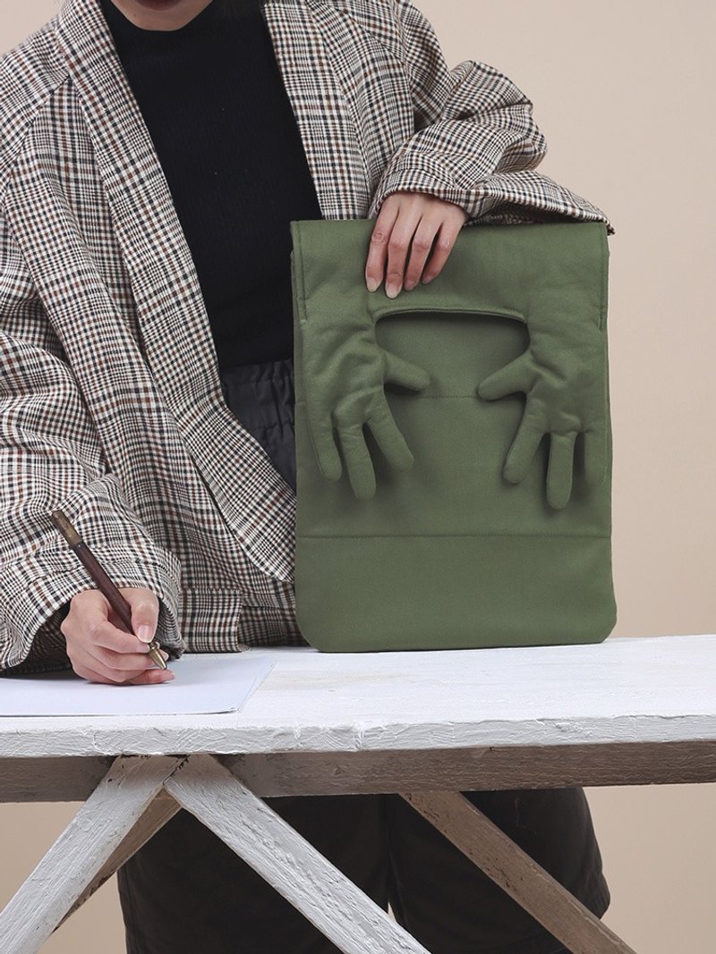 Weaving cloud Linen Linen laptop bag personality computer liner bag macbook protective sleeve 14 inch female - Laptop Bags - Cotton & Hemp Multicolor