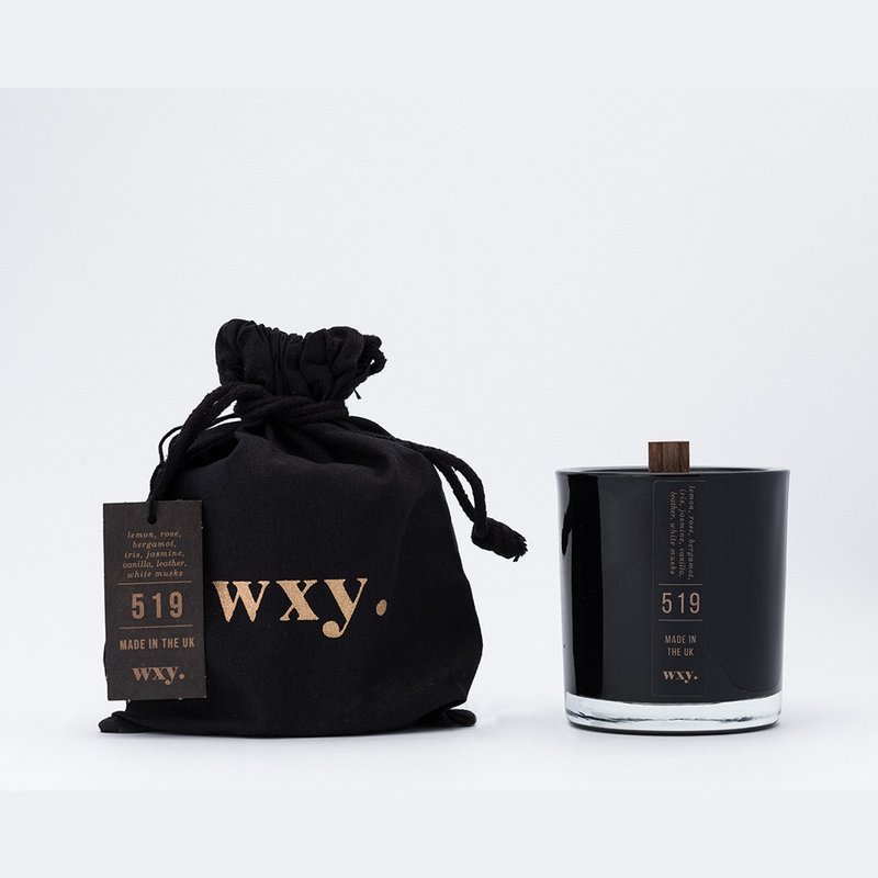 wxy Umbra Mini Candle- 519 Lemon, White Musk & Leather /5oz - Candles & Candle Holders - Glass Black