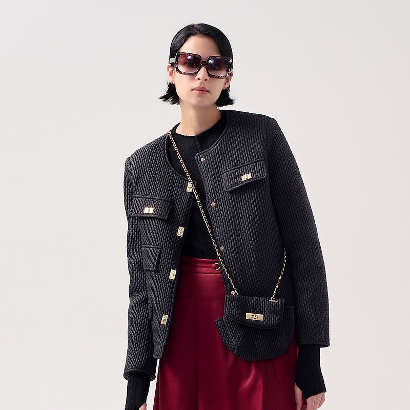 AVVJOY | Xiaoxiangfeng down jacket (black comes with a small sachet of the same style) - เสื้อแจ็คเก็ต - ขนของสัตว์ปีก สีดำ