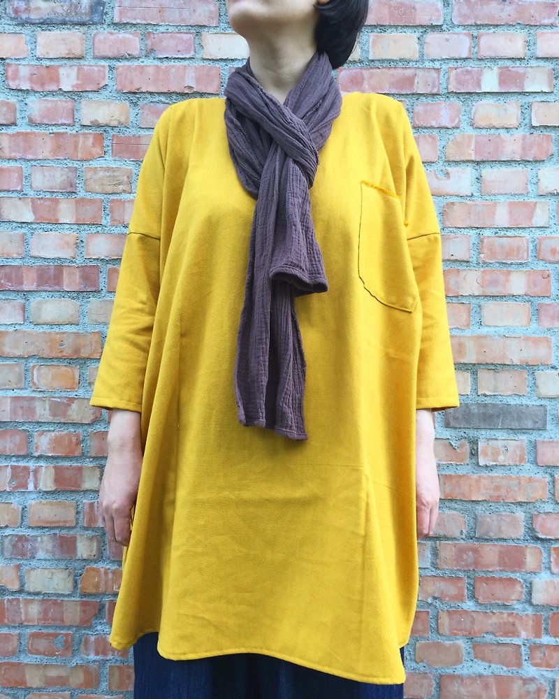 Mustard yellow square Rovers Wide dress gown - Overalls & Jumpsuits - Cotton & Hemp Yellow
