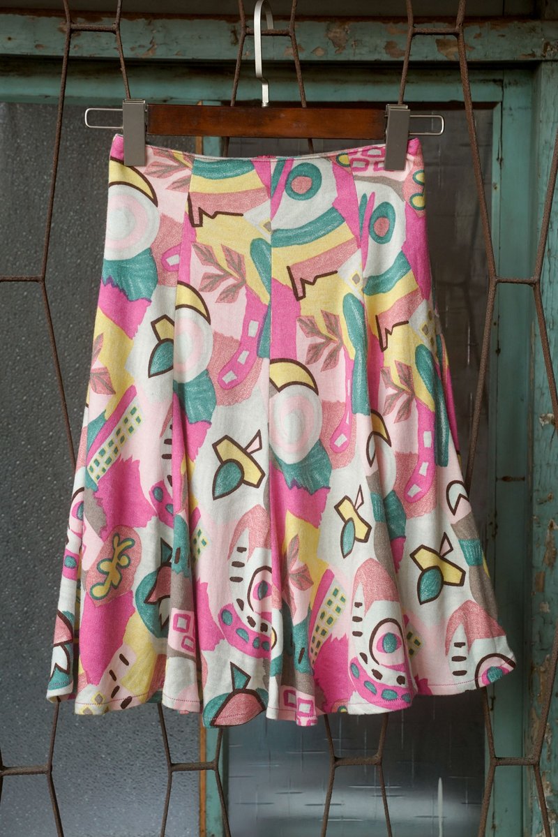 純情百貨行 古著 vintage 古著半身裙 奇遇粉紅半身裙 SL.0071 - 裙子/長裙 - 聚酯纖維 粉紅色