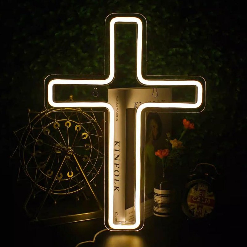 Cross LED Neon Sign - Lighting - Acrylic Transparent