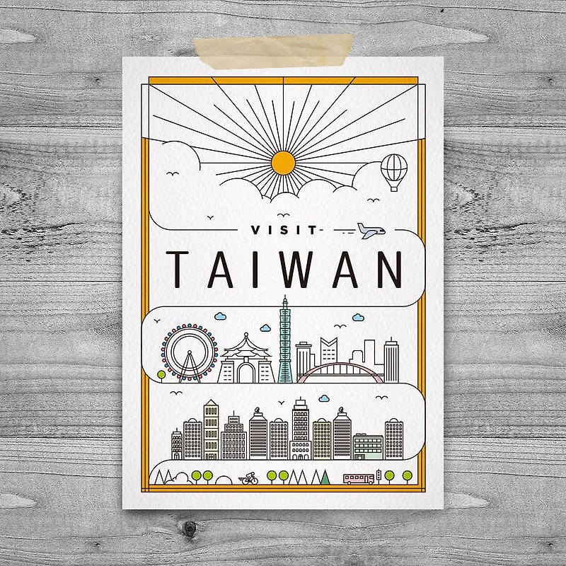 台灣意象 明信片 – 城市旅行 - 心意卡/卡片 - 紙 白色