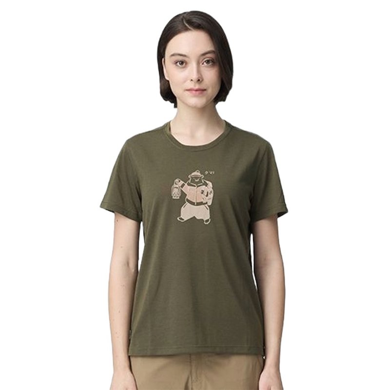 [Wildland] Wildland Adventure Bear Functional T 0B21603-112 Ivy Green - เสื้อยืดผู้หญิง - เส้นใยสังเคราะห์ สีเขียว