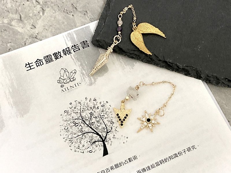 [Pendulum of Life Numbers. Customized pendulum that belongs to you】Includes life number report and pendulum - Necklaces - Other Materials Multicolor