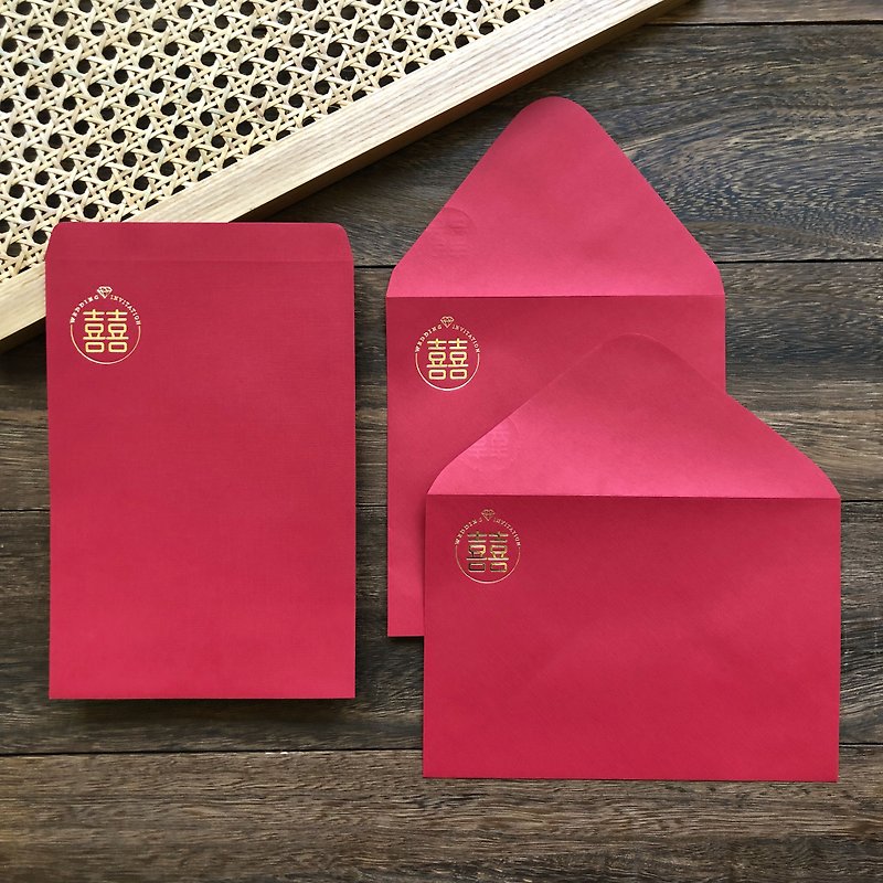 【結婚式招待状封筒】表印封筒/レニ深紅封筒 - 封筒・便箋 - 紙 