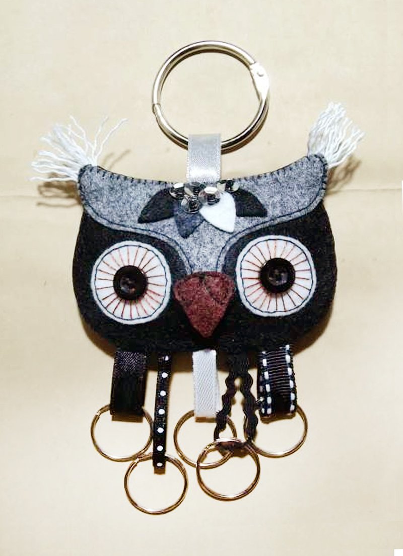 Key Holder 鑰匙圈 - 黑系貓頭鷹 - 鑰匙圈/鑰匙包 - 其他人造纖維 黑色