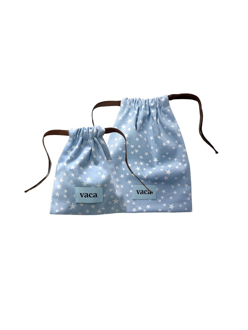 STAR STRING POUCH (SKY)_M SIZE - 化妝包/收納袋 - 棉．麻 多色