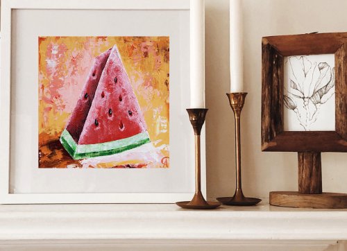 油絵 ミニ絵画【スイカ】 お客様専用】 - メルカリ