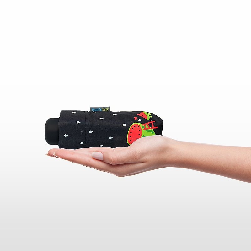 [Taiwan Wenchuang Rain's talk] Sweet Watermelon Anti-UV 50% Off Hand Open Umbrella - ร่ม - วัสดุกันนำ้ สีดำ