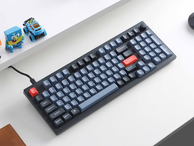 Keychron V5 RGB 定制機械鍵盤 (旋紐版本) (碳黑色) - 電腦配件 - 聚酯纖維 黑色