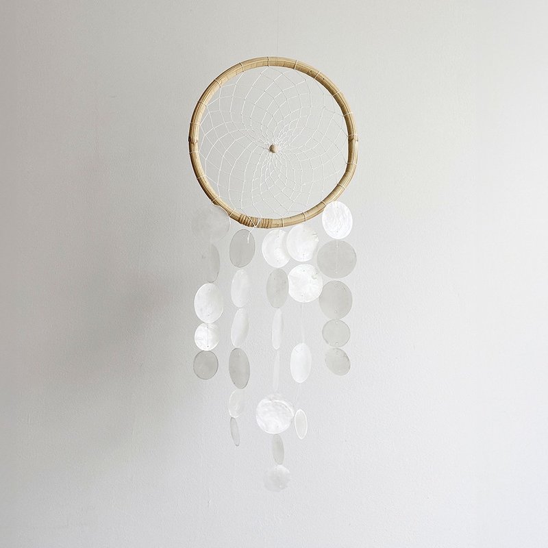 DIY-KIT |Ricotta Cheese Delicious(L)-White-Circle|Shell Wind Chime Mobile|#0-381 - Other - Shell White