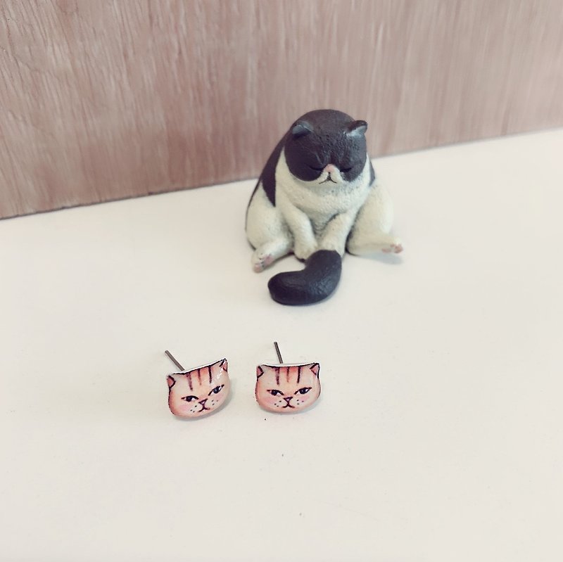 Cat slave earrings Cat earrings - ต่างหู - วัสดุอื่นๆ 