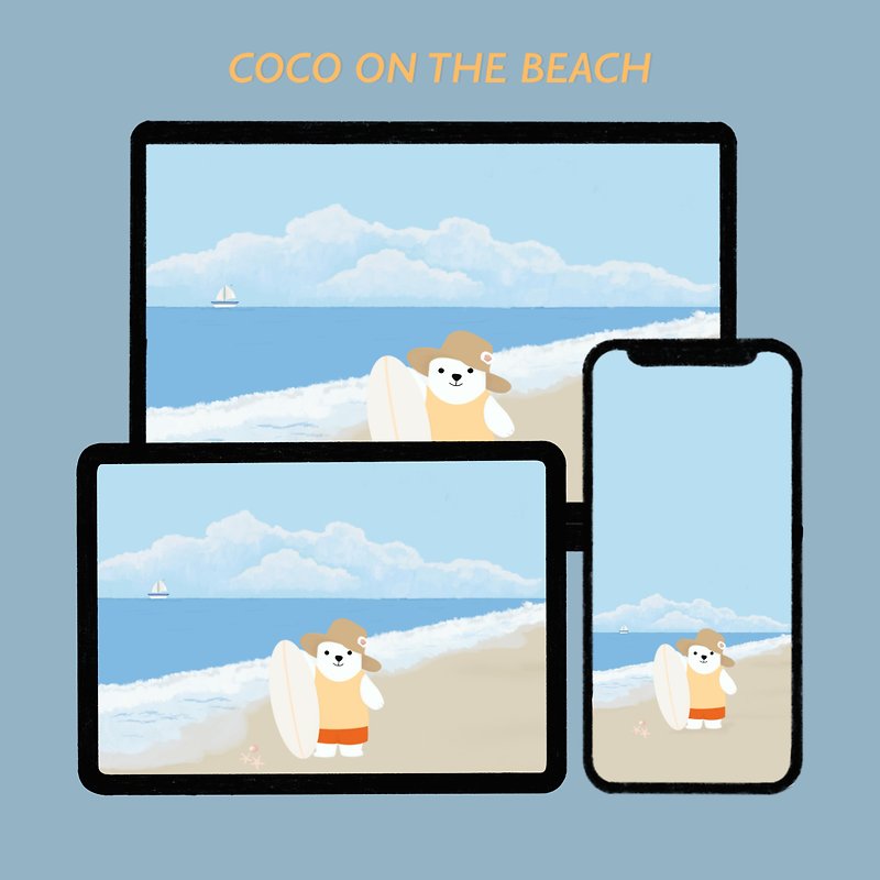 Coco On The Beach - iPhone/ iPad/ Desktop Wallpaper - Digital Wallpaper, Stickers & App Icons - Other Materials 