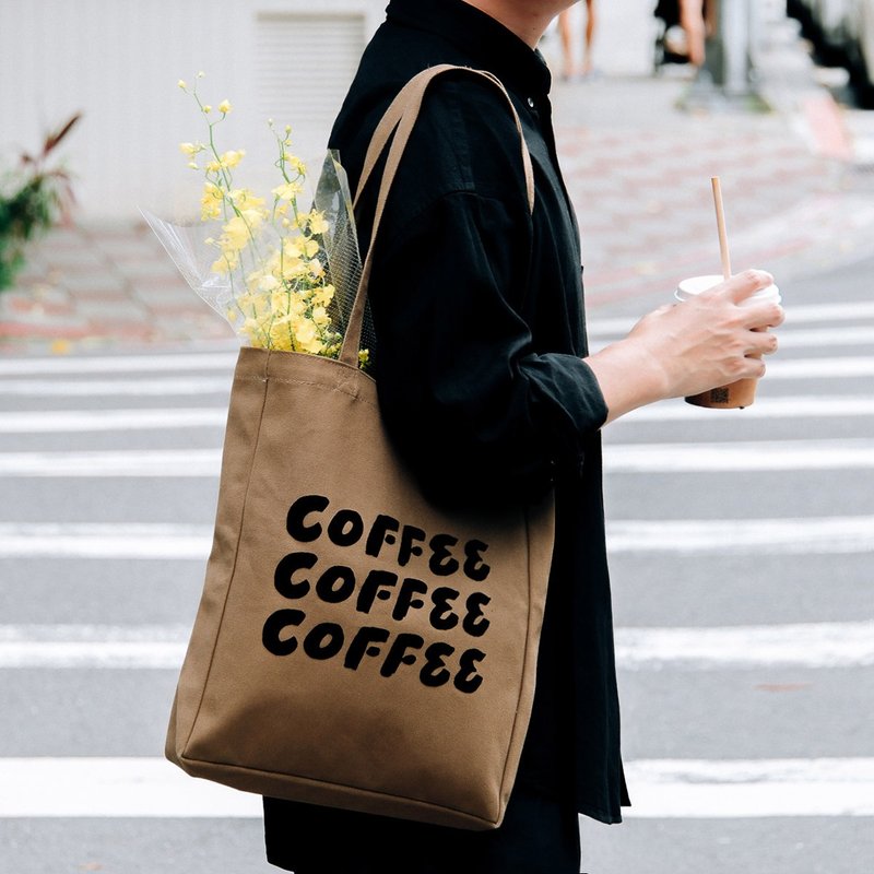 TRAVEL & COFFEE 托特包 - TRiPLE COFFEE 摩卡 - 手提包/手提袋 - 其他材質 咖啡色