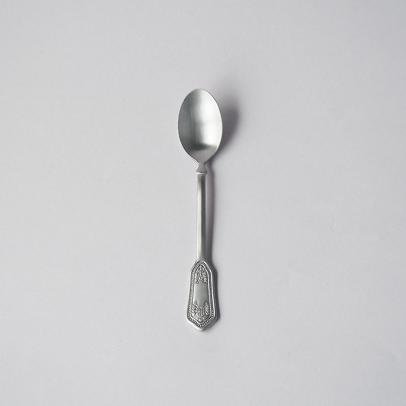 Japanese Gaosang metal Japanese classical palace style Stainless Steel dessert spoon-2 pieces - ช้อนส้อม - สแตนเลส สีเงิน
