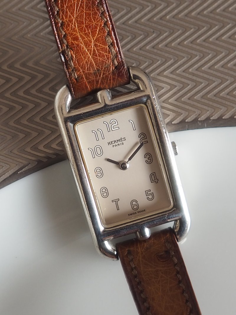 HERMES エルメス ケープコッド ナンタケット ウォッチ 腕時計 ブラウン レザー ヴィンテージ - 女錶 - 不鏽鋼 銀色