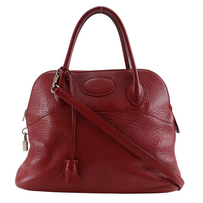 【日本直送】エルメス HERMES ボリード31 ハンドバッグ 2WAYショルダー アルデンヌ 赤/シルバー金具  レディース【中古】 - 手提包/手提袋 - 真皮 黑色