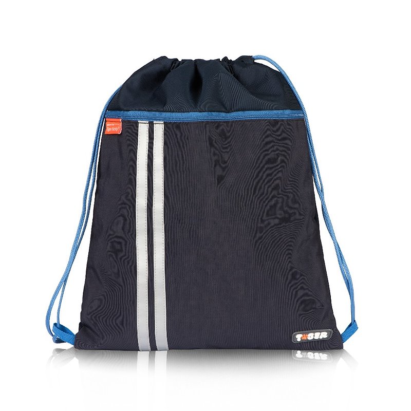 Tiger Family Drawstring Pocket - Prussian Blue - กระเป๋าหูรูด - วัสดุกันนำ้ สีน้ำเงิน