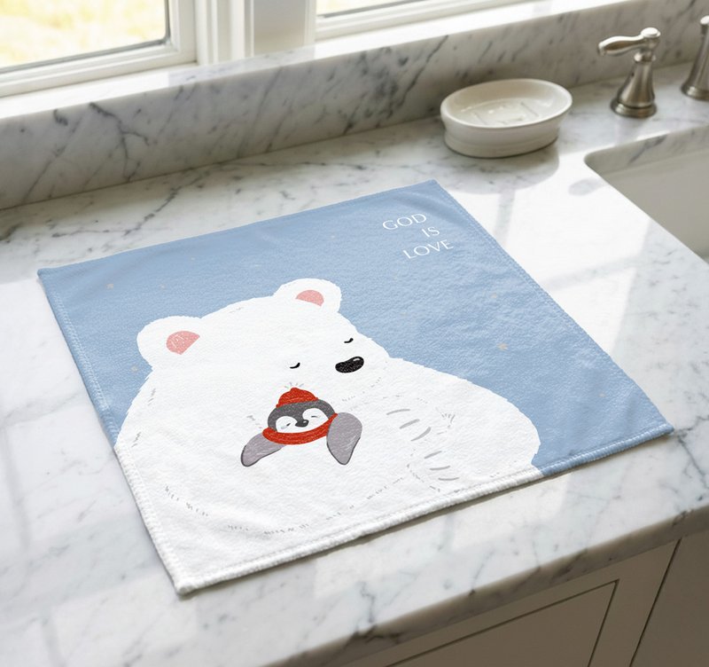 NEW ホワイトベア シリーズ ミニタオル - God is Love - タオル・バスタオル - その他の化学繊維 