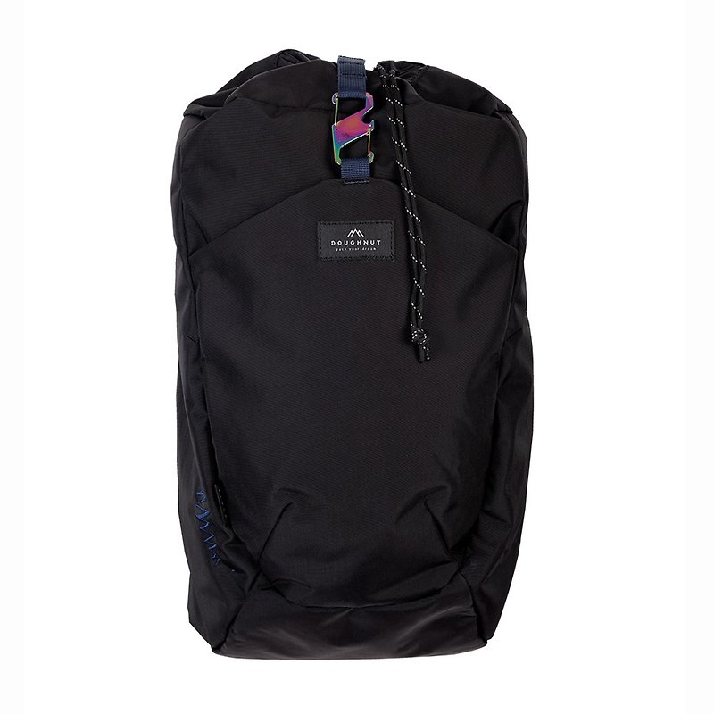 Doughnut Black Line Waterproof Rainbow Lightning Backpack - กระเป๋าเป้สะพายหลัง - ไฟเบอร์อื่นๆ สีดำ