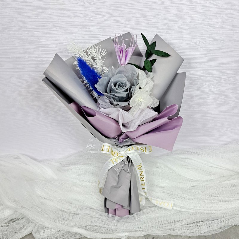 Preserved Flower Small Bouquet Graduation Bouquet Valentine's Day Gift Birthday Gift Mother's Day PR-S002 - Dried Flowers & Bouquets - Plants & Flowers Blue