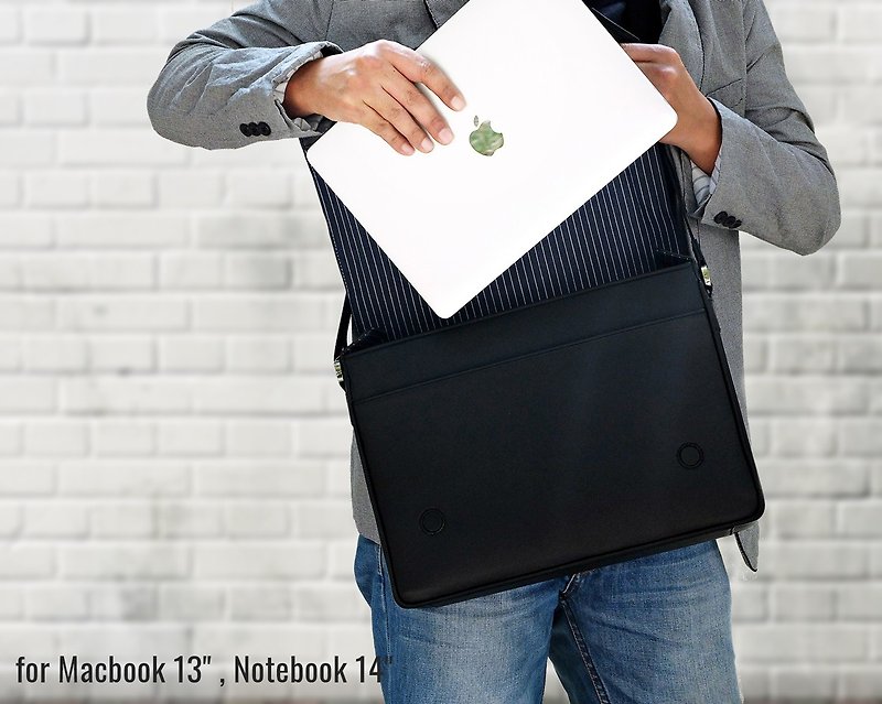 กระเป๋าเอกสาร Notebook Briefcase Super Black for Macbook 13นิ้ว , Laptop 14นิ้ว
