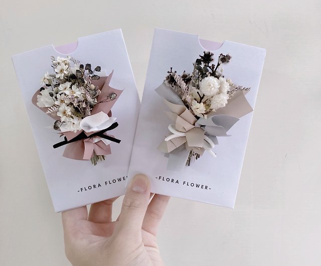乾燥花卡片 粉白奶茶色系 設計館flora Flower 卡片 明信片 Pinkoi