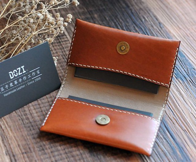 Leather Mini Card Wallet  Handmade Leather Business Card Wallet