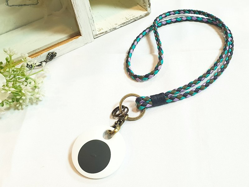 Paris*Le Bonheun. Weaving the key ring with wax thread. ID belt. Mobile phone strap - Lanyards & Straps - Sterling Silver Multicolor