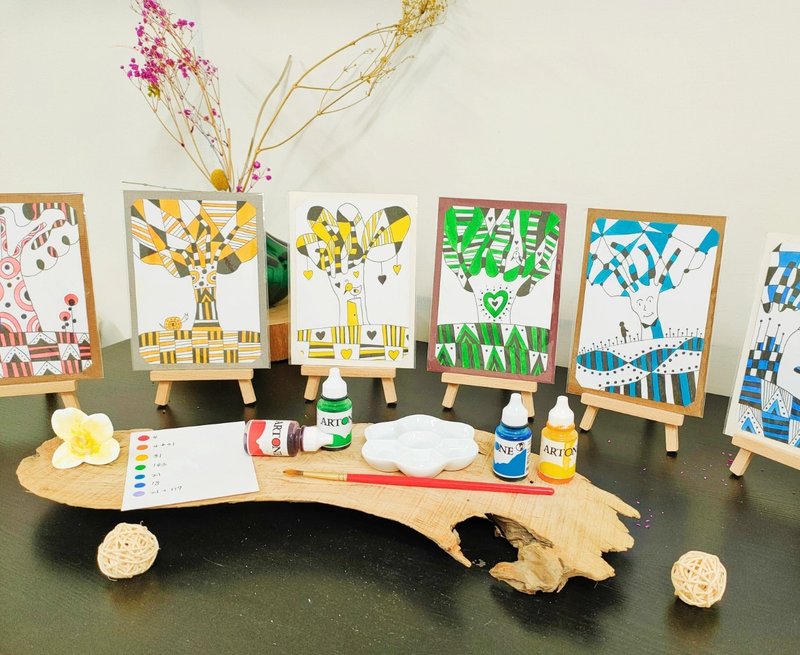 【レインボー】【手作りコース】癒しの絵_自分の命の木を植える - 絵画教室・アートスクール - 紙 