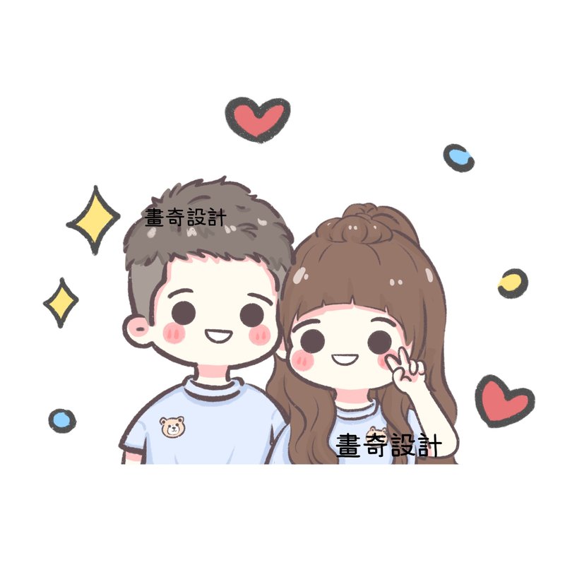 似顔絵 カスタム デフォルメ キャラクター 応援デザイン 人物デザイン 人物画 家族写真 手描き - 似顔絵 - その他の素材 