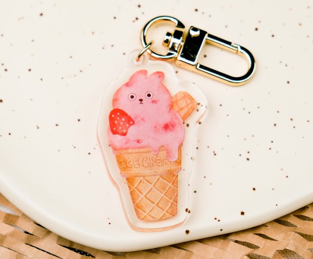 ICE CREAM SCOOP CONE NECKLACE CUTE KITSCH KAWAII RETRO JUNK FOOD STYLE