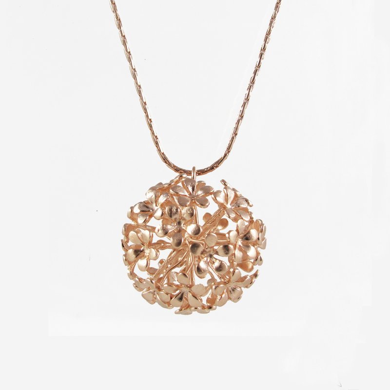 Flower Pendant Necklace,Round flower ,Floral Pendant Necklaces - 項鍊 - 其他金屬 