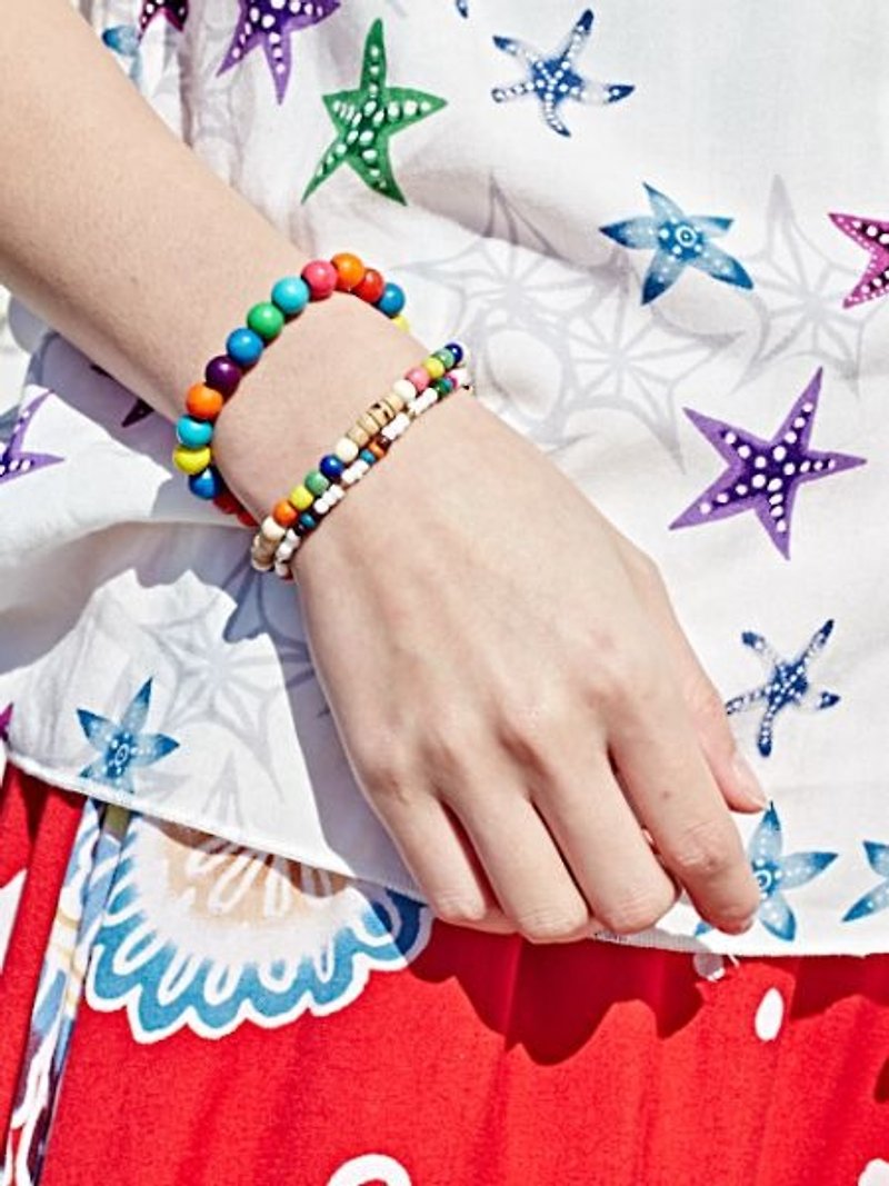 【Pre-order】 ✱ tiles bracelet ✱ (three-color) - Bracelets - Other Materials Multicolor